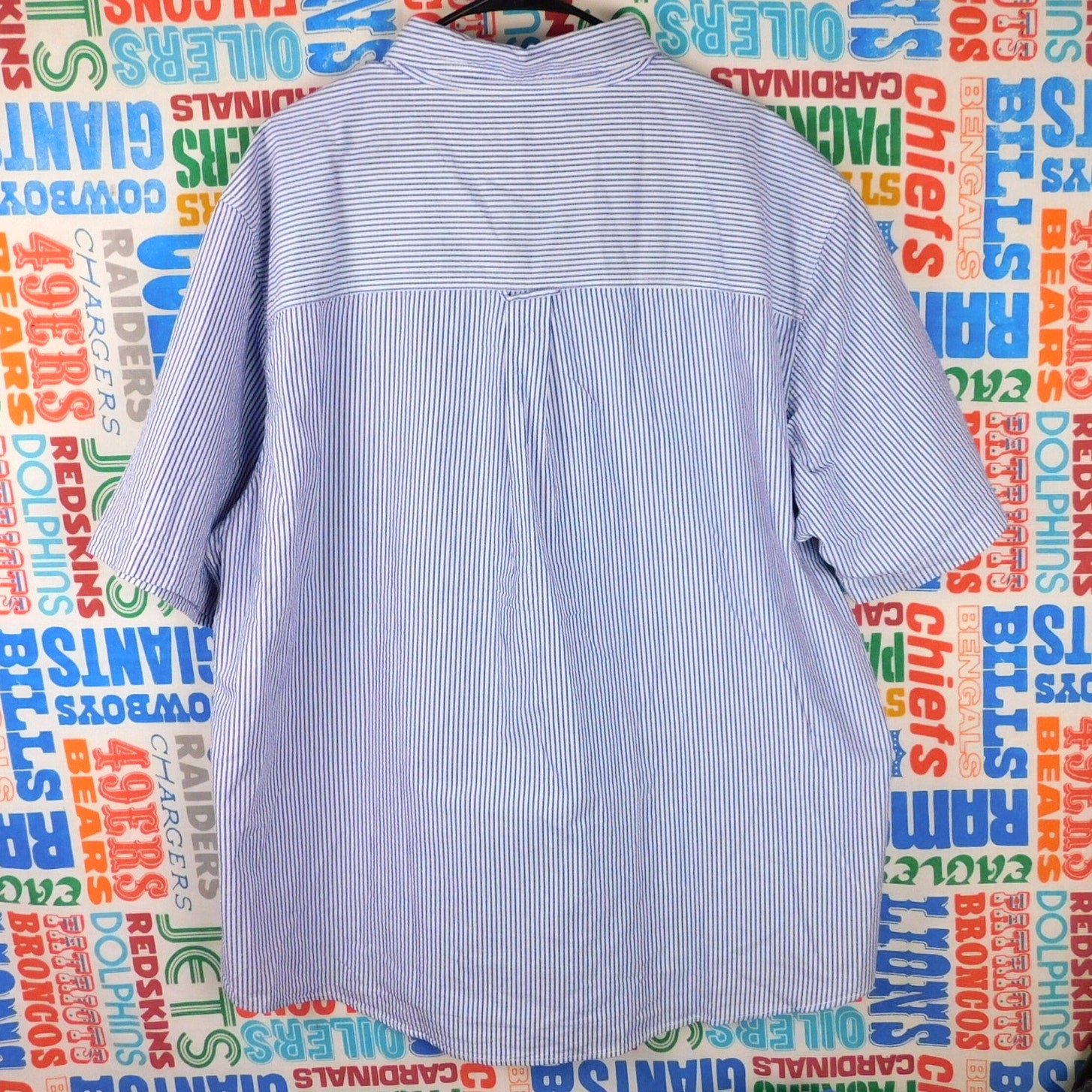 Chaps Seersucker Short Sleeve Button Down Shirt - Size 2XL