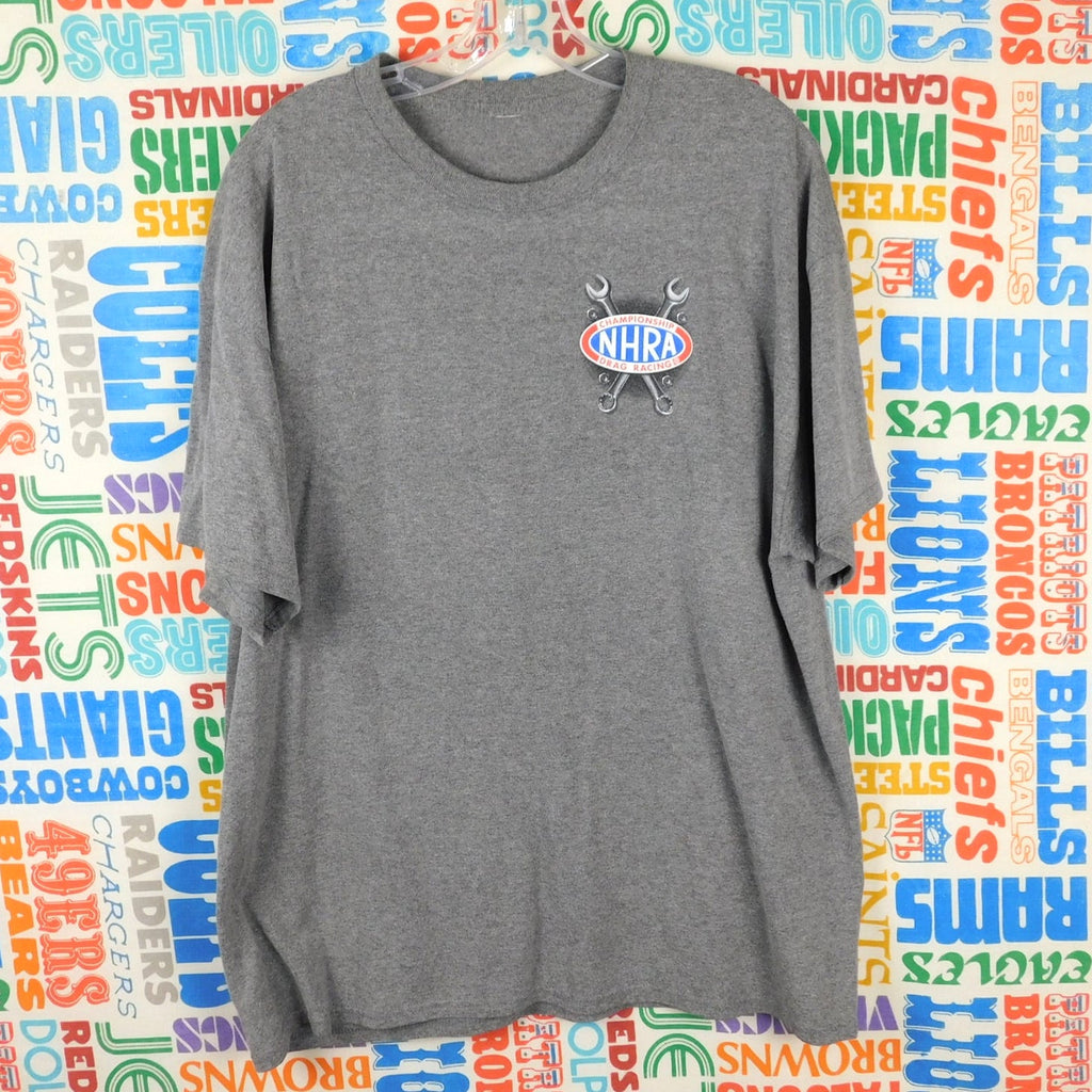 NHRA National Hot Rod Association T Shirt Mens XL Gray Drag Racing Wrenches