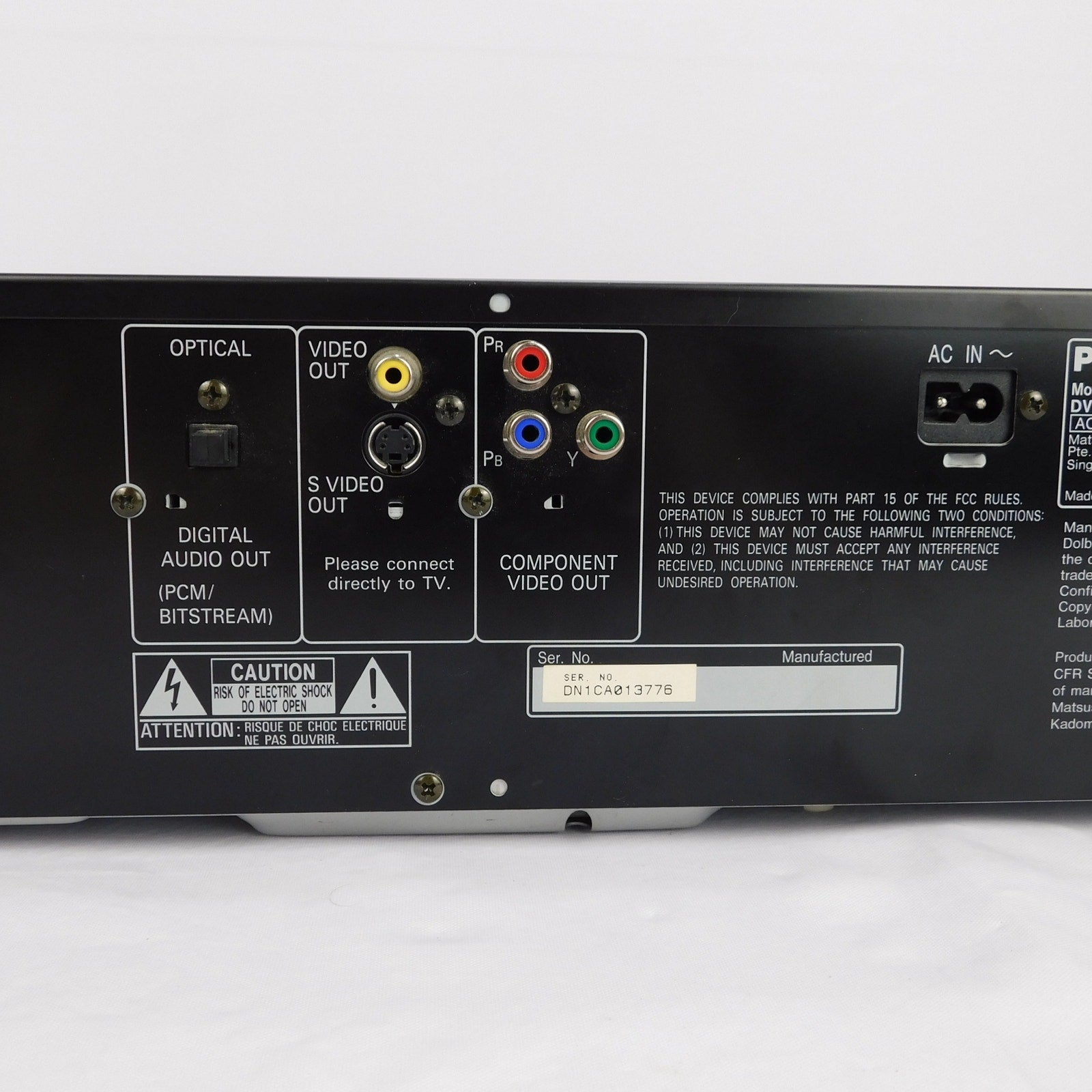 Panasonic DVD-CV51 5 Disc DVD CD Changer w/ Remote Dolby Digital DTS Tested 2001