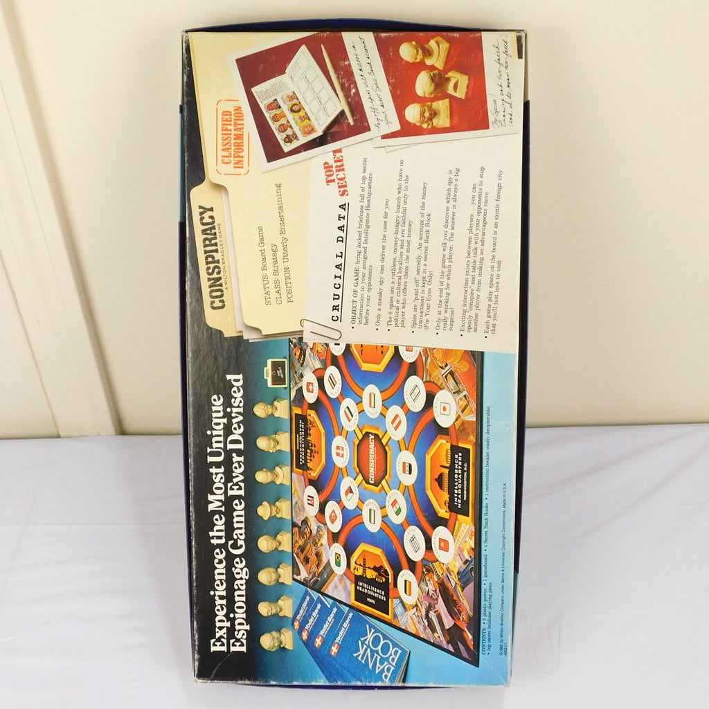 Vintage Milton Bradley Conspiracy Board Game Complete In Box 1982 Spy Mystery