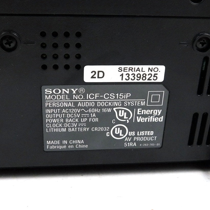 Sony ICF-CS15iP Personal Audio Docking System Tested Working iPod Incl Remote