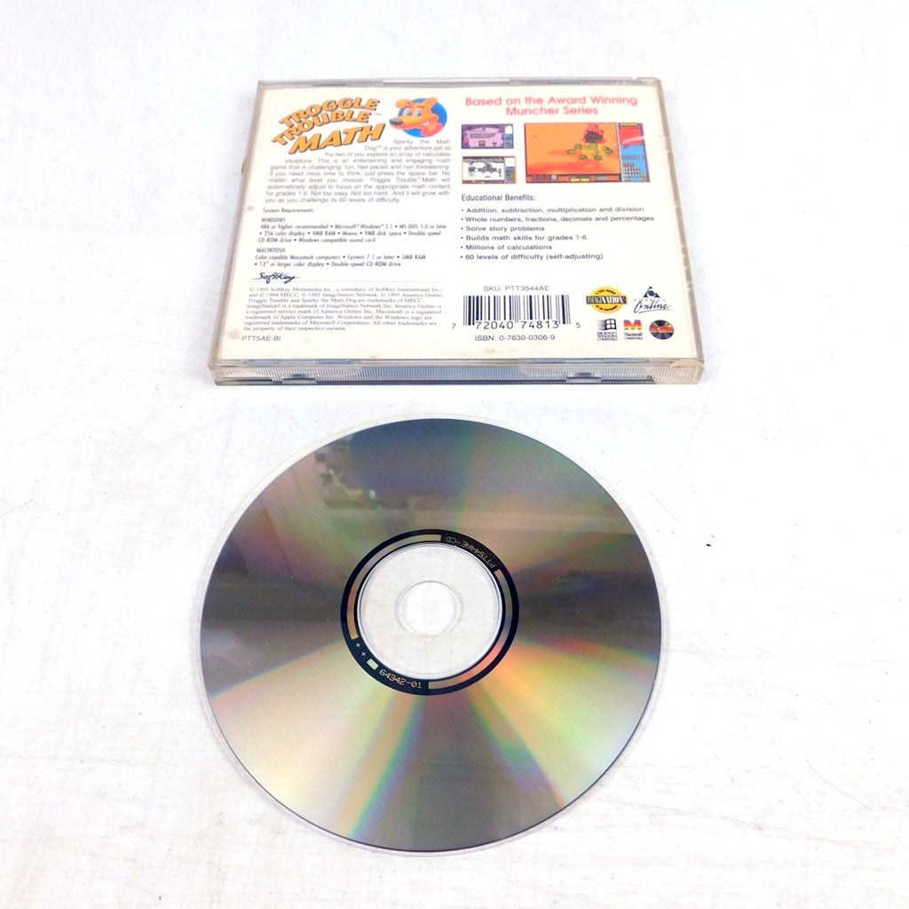 MECC Toggle Trouble Math PC CD ROM Tested Keykids 1995 Softkey