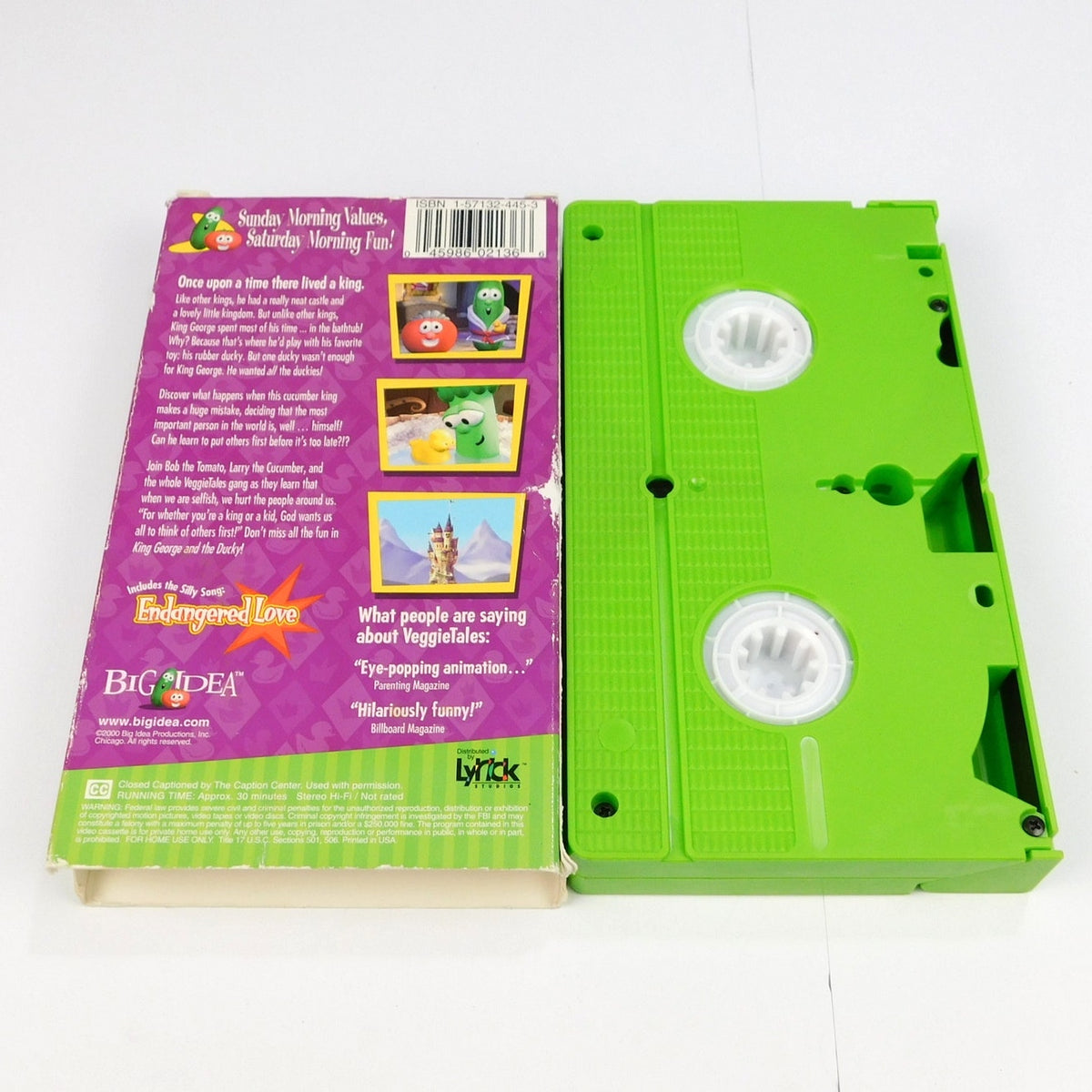 Veggie Tales King George And The Ducky VHS Tested 2000 Big Idea Lyrick