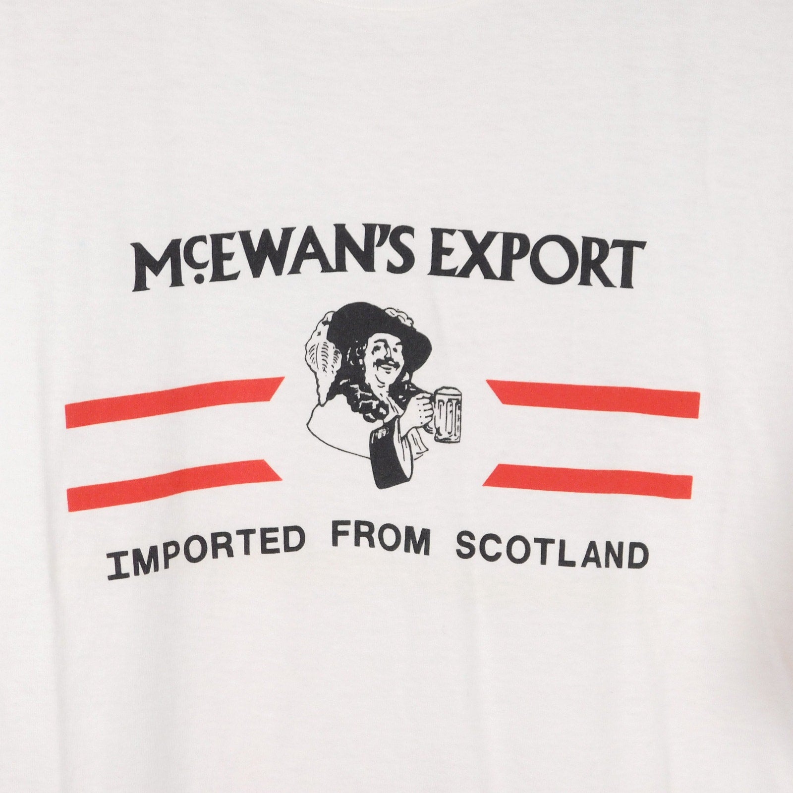 Vintage 90s McEwan's Export Scottish Beer T Shirt Size XL Graphic Print White