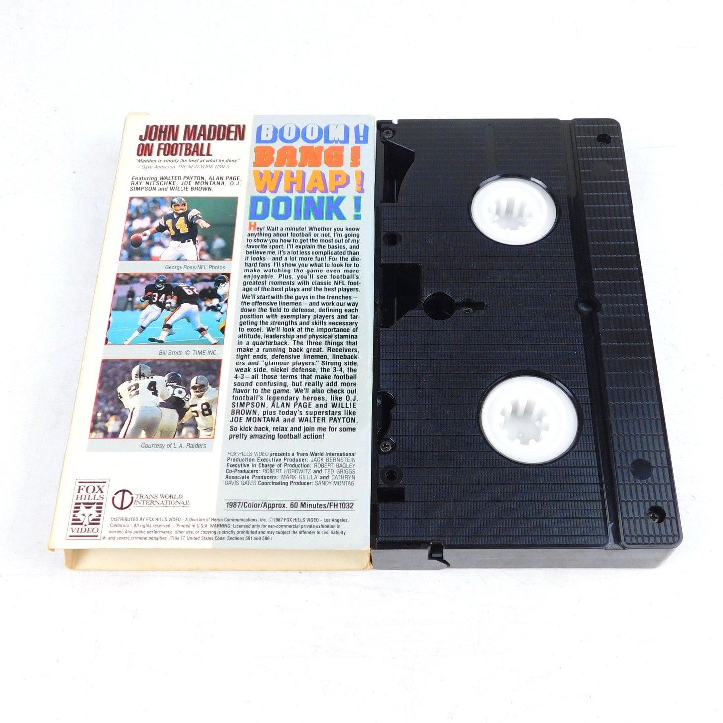 John Madden On Football VHS Tested Working 1988 Boom Bang Whap Doink