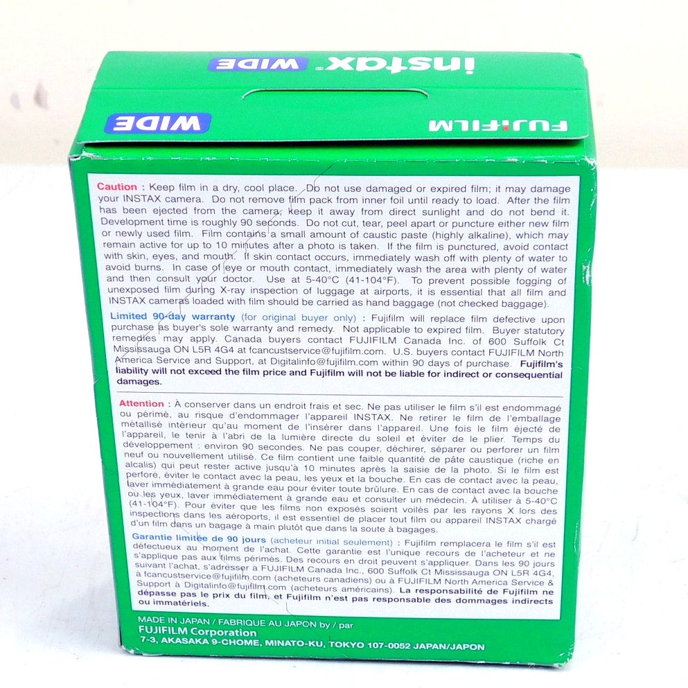 Fujifilm Instax Wide Film 20 Sheets 10 x 2 New Factory Sealed Expired 09/2018