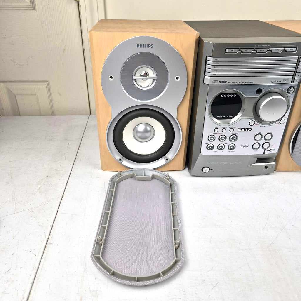 Philips MCM530 Stereo System 5 Disc CD Changer Tested Working No Remote 2005