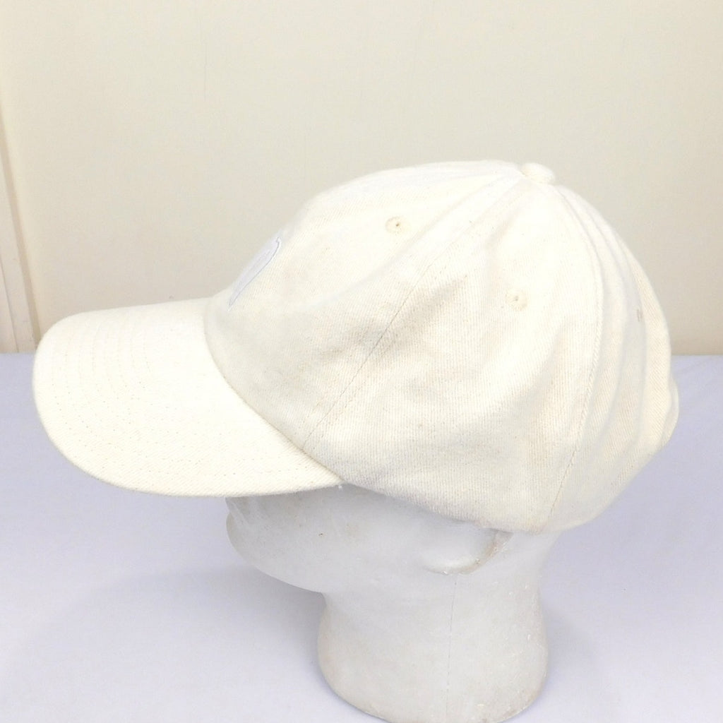 Vintage M&M's Studios Strapback Hat Cream Beige Embroidered Logo Adjustable
