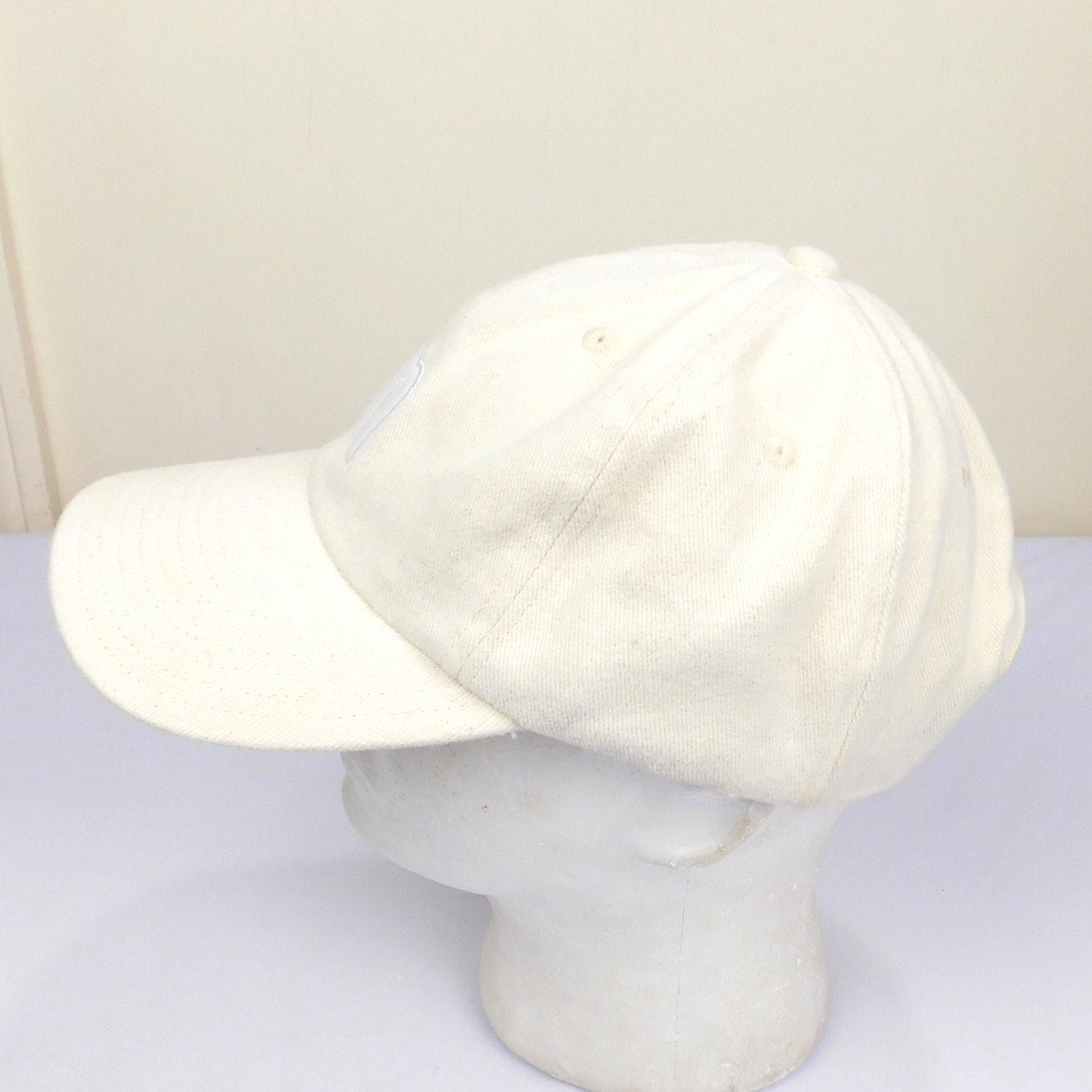 Vintage M&M's Studios Strapback Hat Cream Beige Embroidered Logo Adjustable