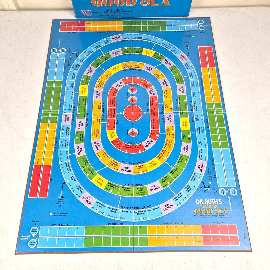 Dr. Ruth's Game Of Sex Board Game New Open Box Uncut Cards Complete 1985 Vintage
