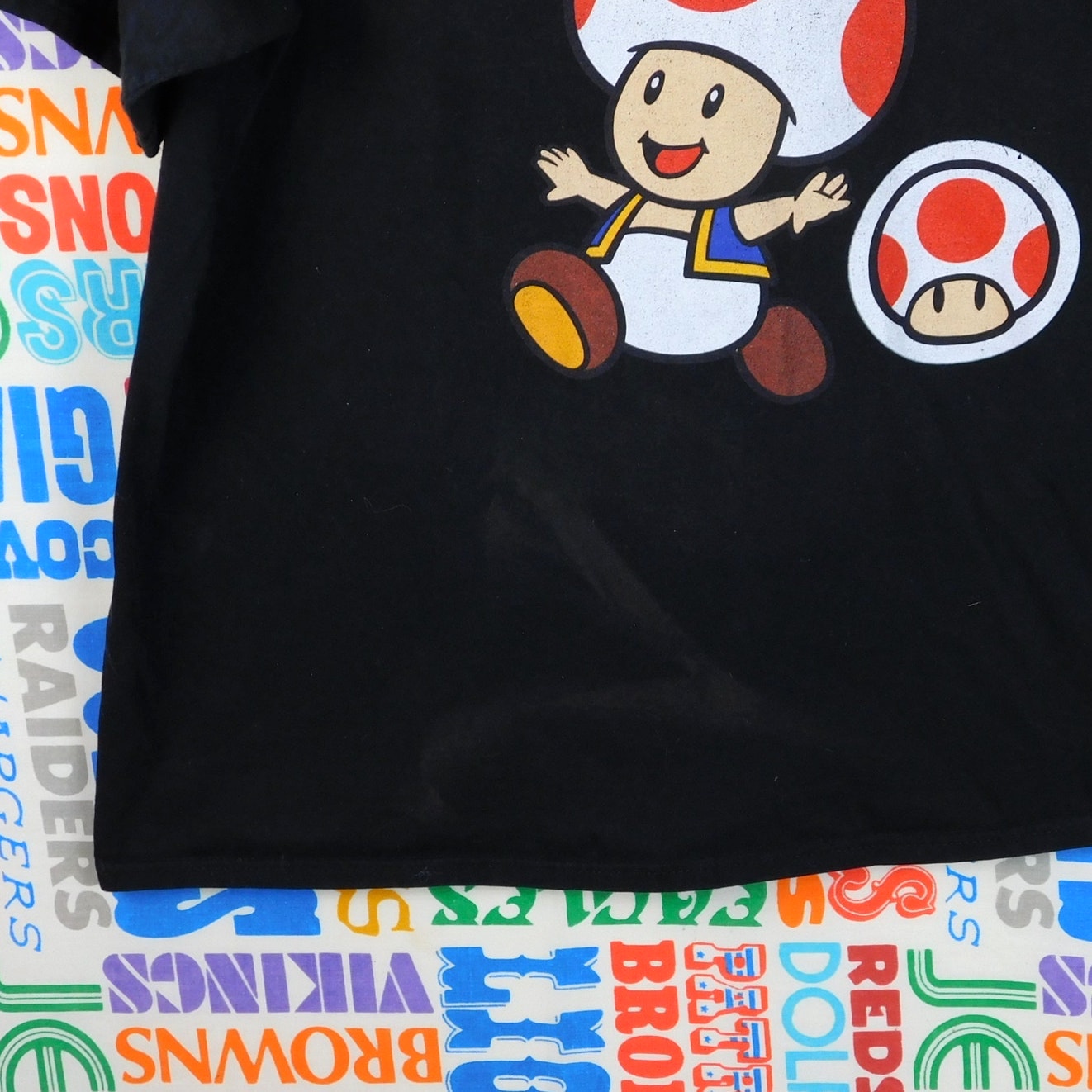 Nintendo TOAD Spellout Graphic T Shirt - Size XL (Flawed)