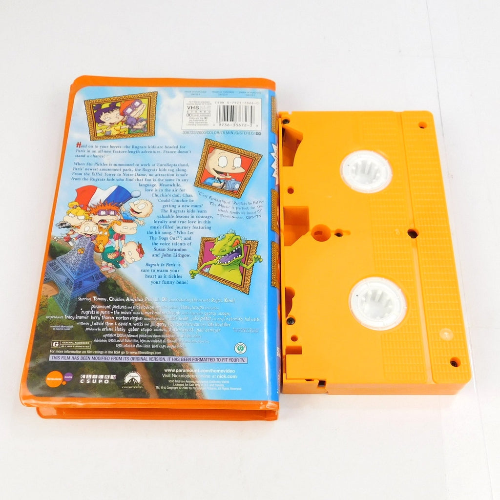 Rugrats In Paris VHS 2000 Tested Orange Cassette Clam Shell Nickelodeon
