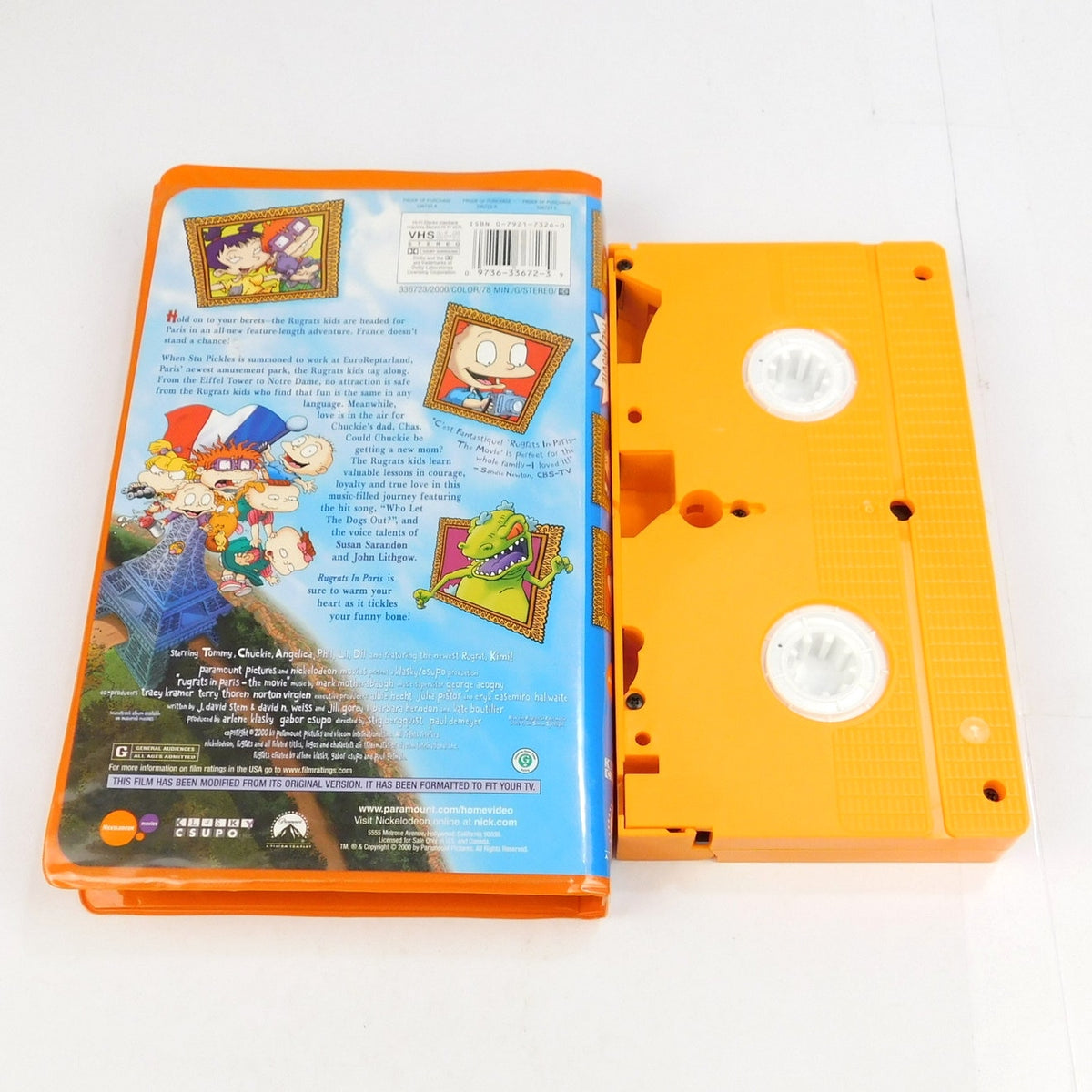 Rugrats In Paris VHS 2000 Tested Orange Cassette Clam Shell Nickelodeon
