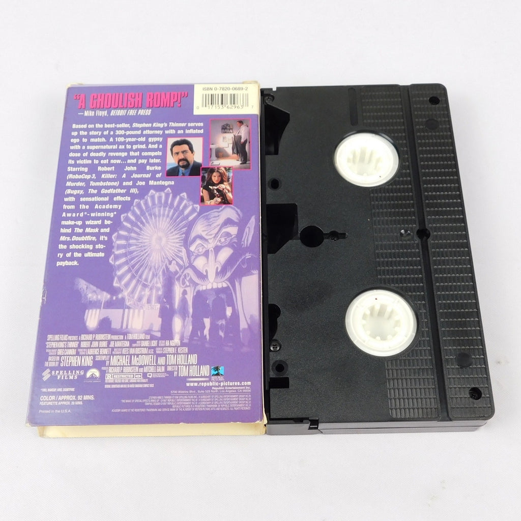 Stephen King's Thinner VHS 1996 Tested Republic Pictures Body Horror