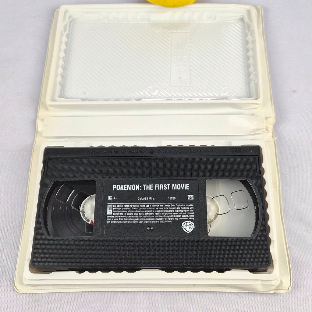 Pokemon The First Movie VHS MewTwo Vs Mew 1999 Tested Warner Bros Clamshell