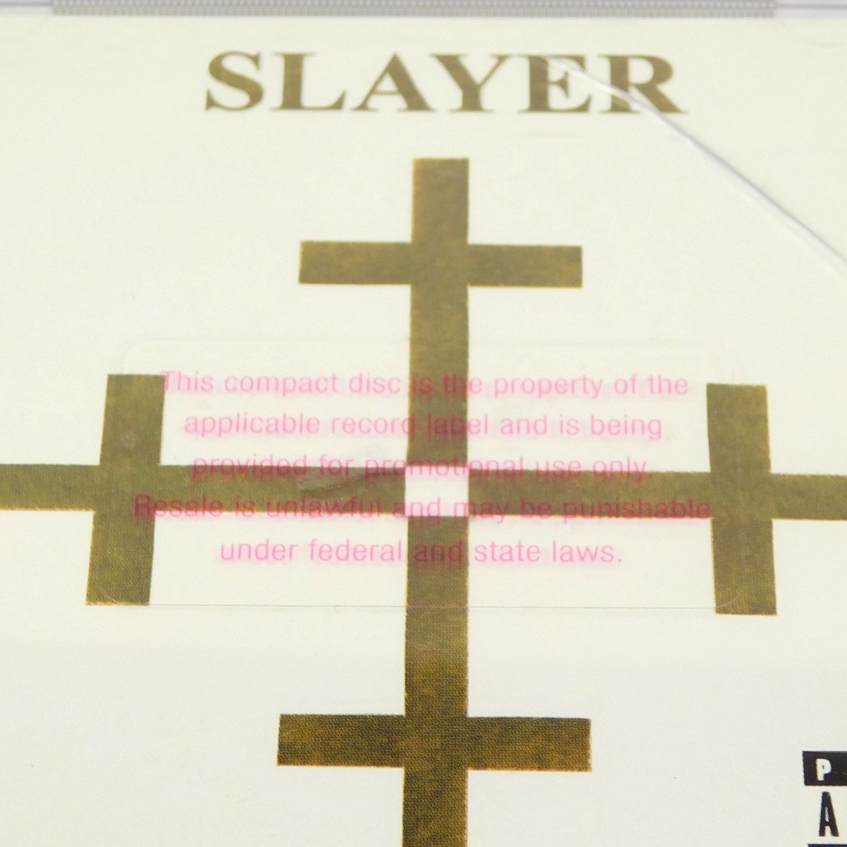Slayer God Hates Us All Promo CD 2001 Tested Advance American 314 586 331-2