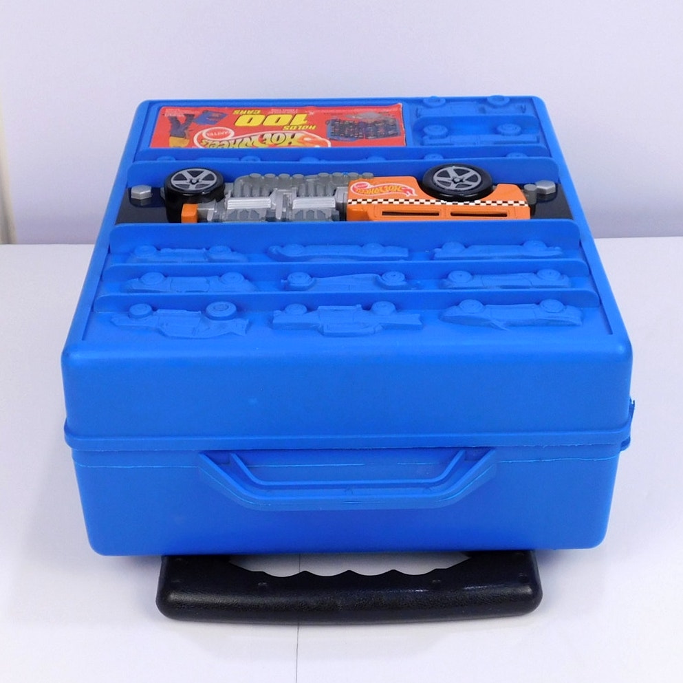Vintage Hot Wheels 100 Car Carry Case 1997 Rolling w/ Handle Mattel Tara 20375