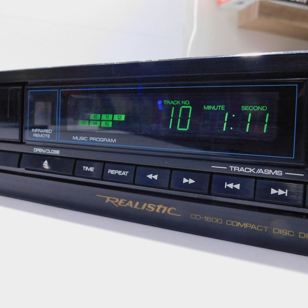 Realistic CD-1600 Player Single Disc Fully Tested New Drive Belt Vintage 1989