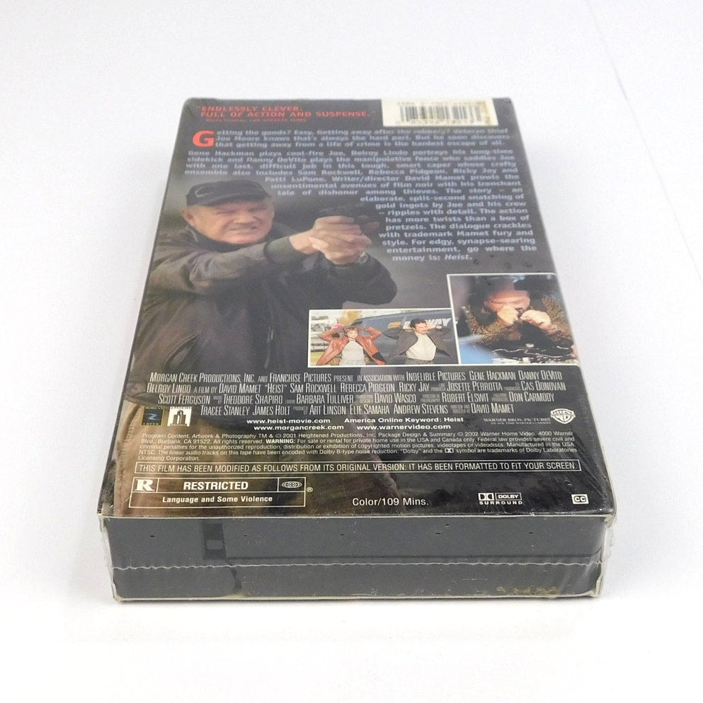 Heist VHS 2002 Gene Hackman Danny DeVito Sam Rockwell Factory Sealed Walgreens