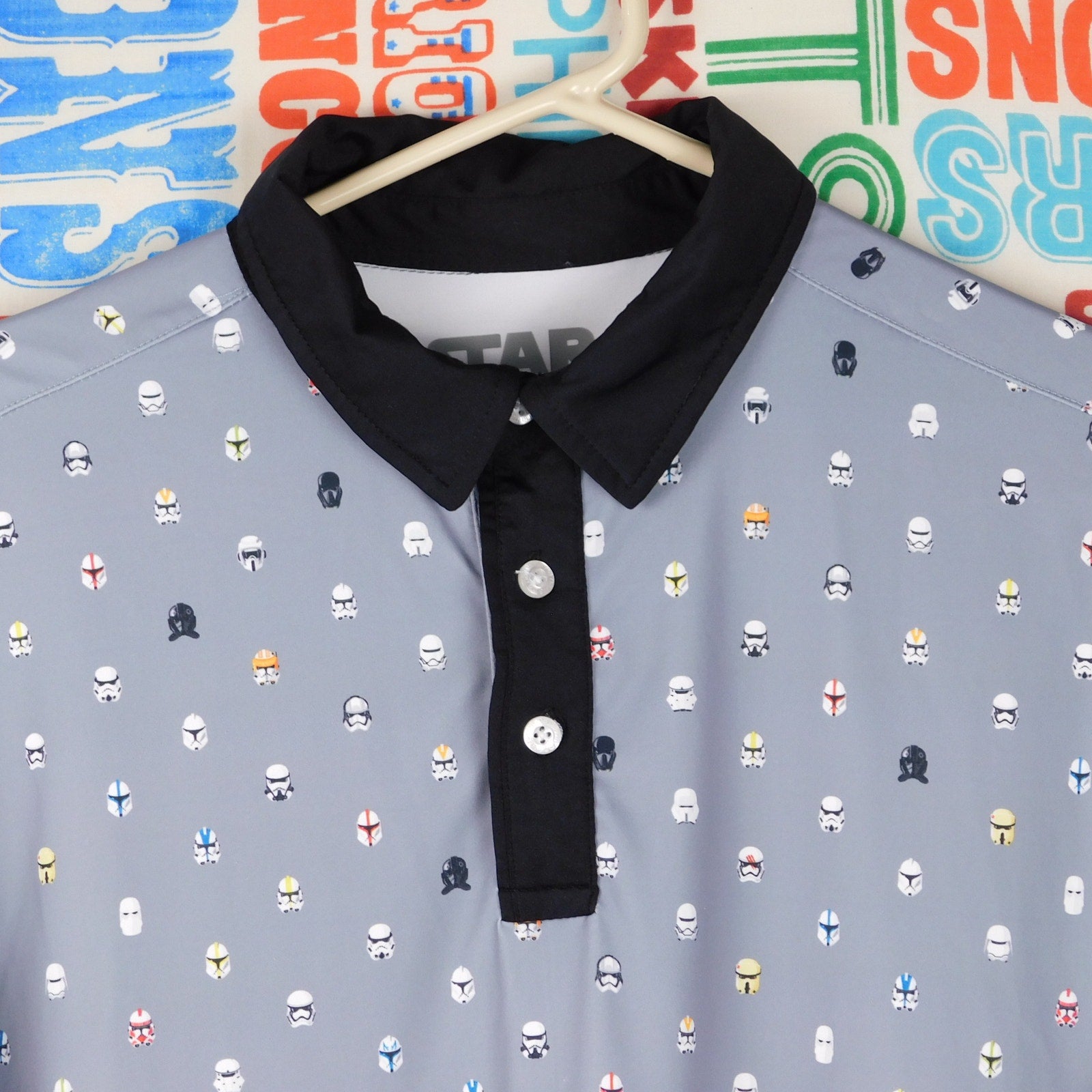 RSVLTS Star Wars Helmet Print Golf Polo Shirt - Size M