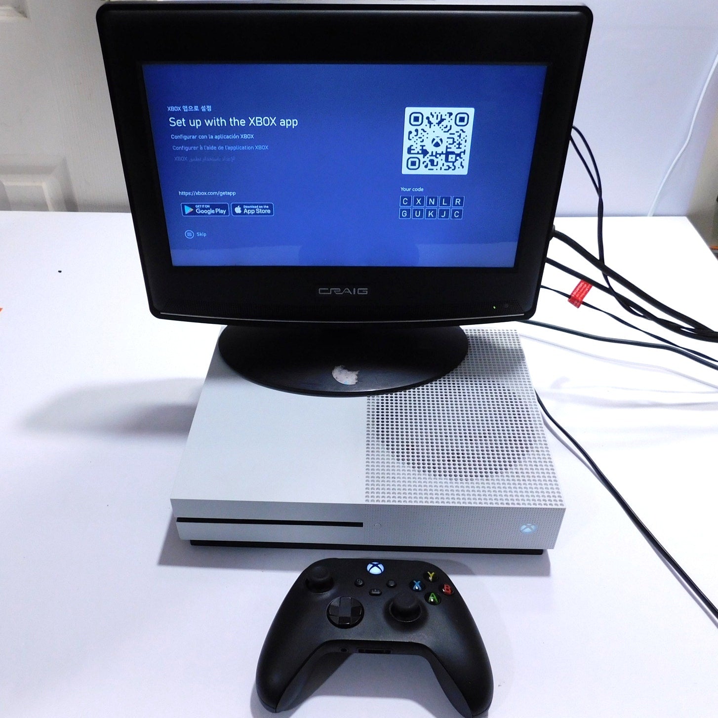 Microsoft Xbox One S 500GB White Console Bundle w/ Controller Cords Tested