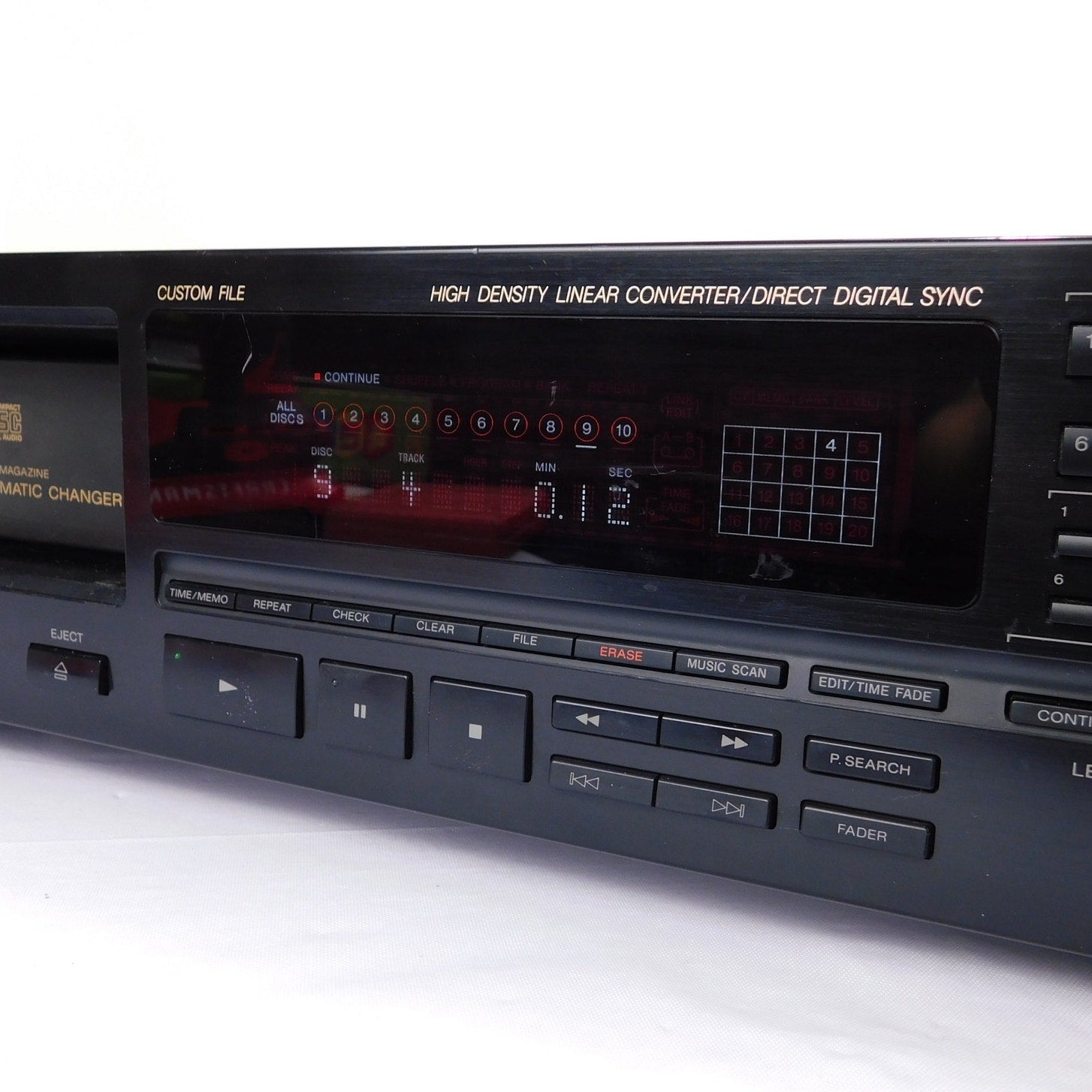 Sony CDP-C910 CD Player 10 Disc Changer Tested Serviced No Remote 1994