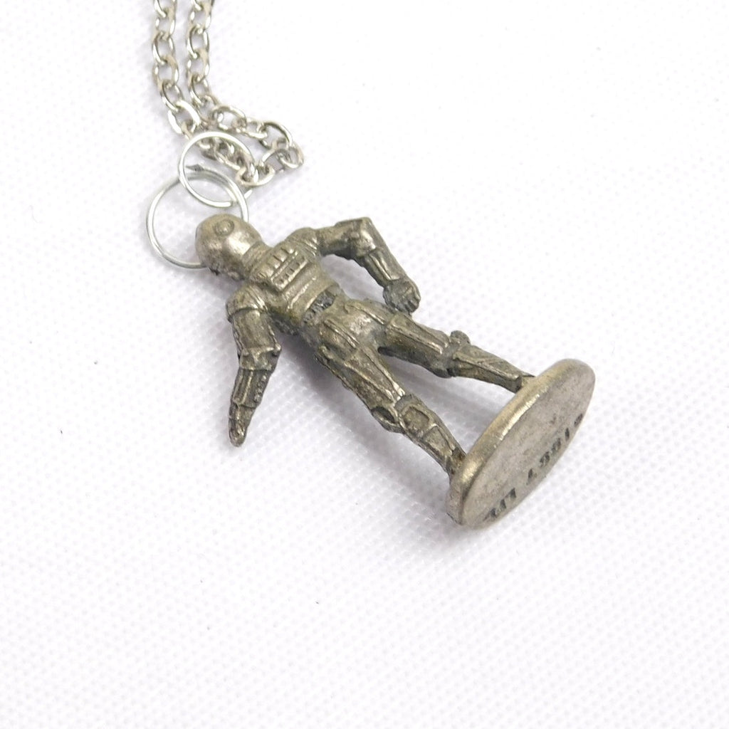 Vintage C-3PO Necklace Star Wars Monopoly Game Piece Sterling Silver 1997