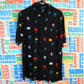 Vans Floral Mushroom Shirt Mens Medium Black Psychedelic Button Up Skate AOP