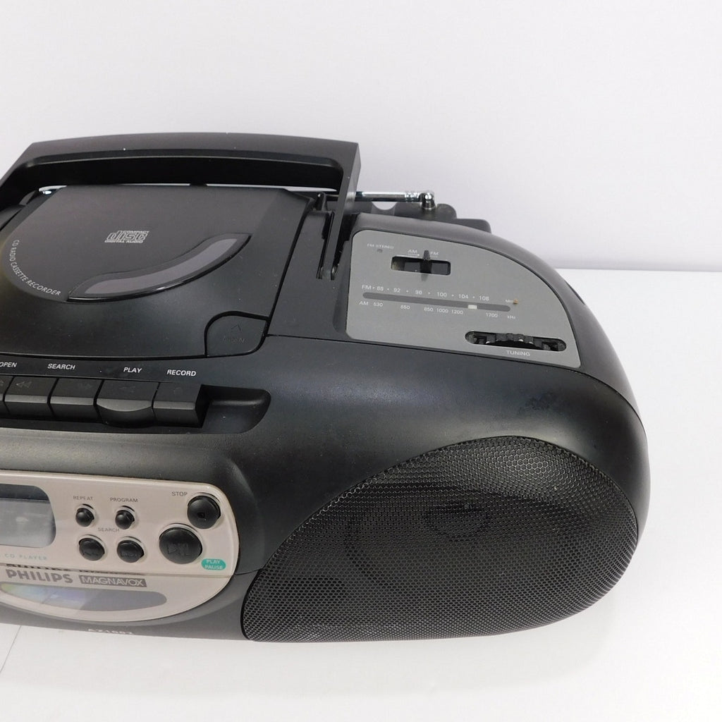 Philips Magnavox AZ1002 Portable Stereo Boombox CD Cassette Radio Tested Working