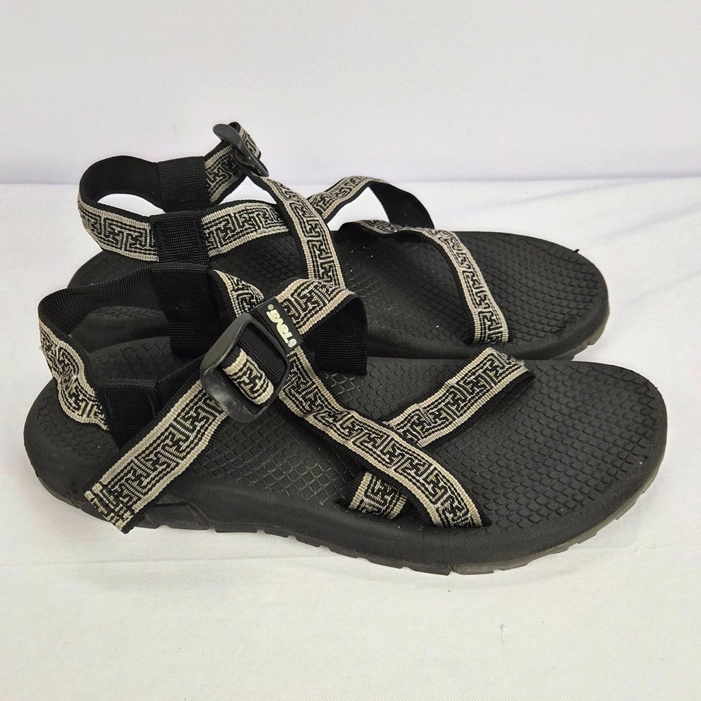 Vintage 1990s Teva Hiking River Sandals Size Men's 10 F10003C Greek Key Straps