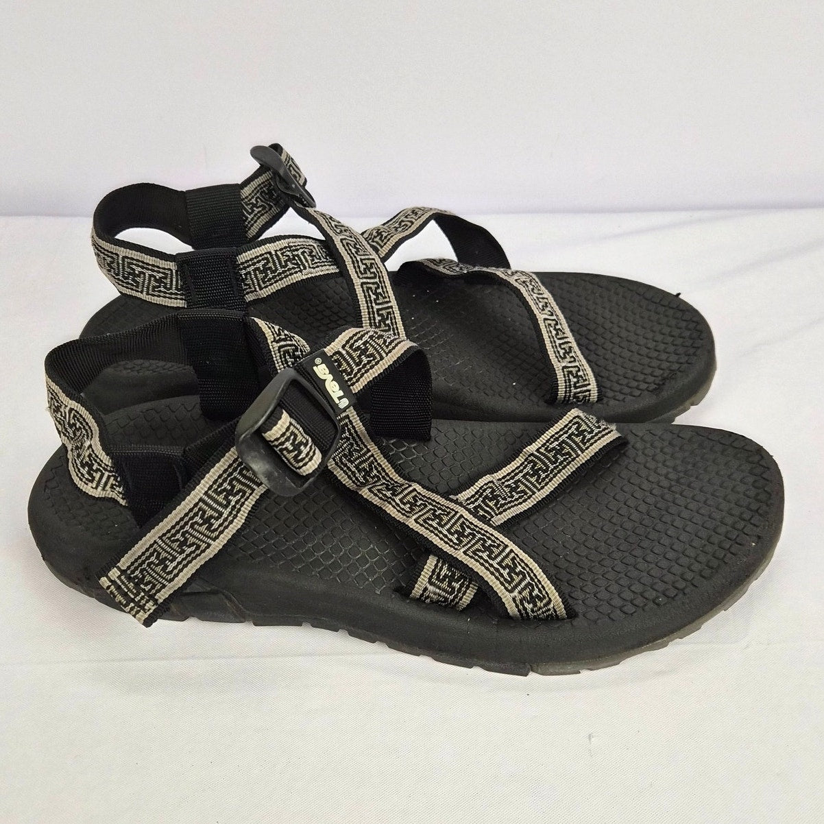 Vintage 1990s Teva Hiking River Sandals Size Men's 10 F10003C Greek Key Straps
