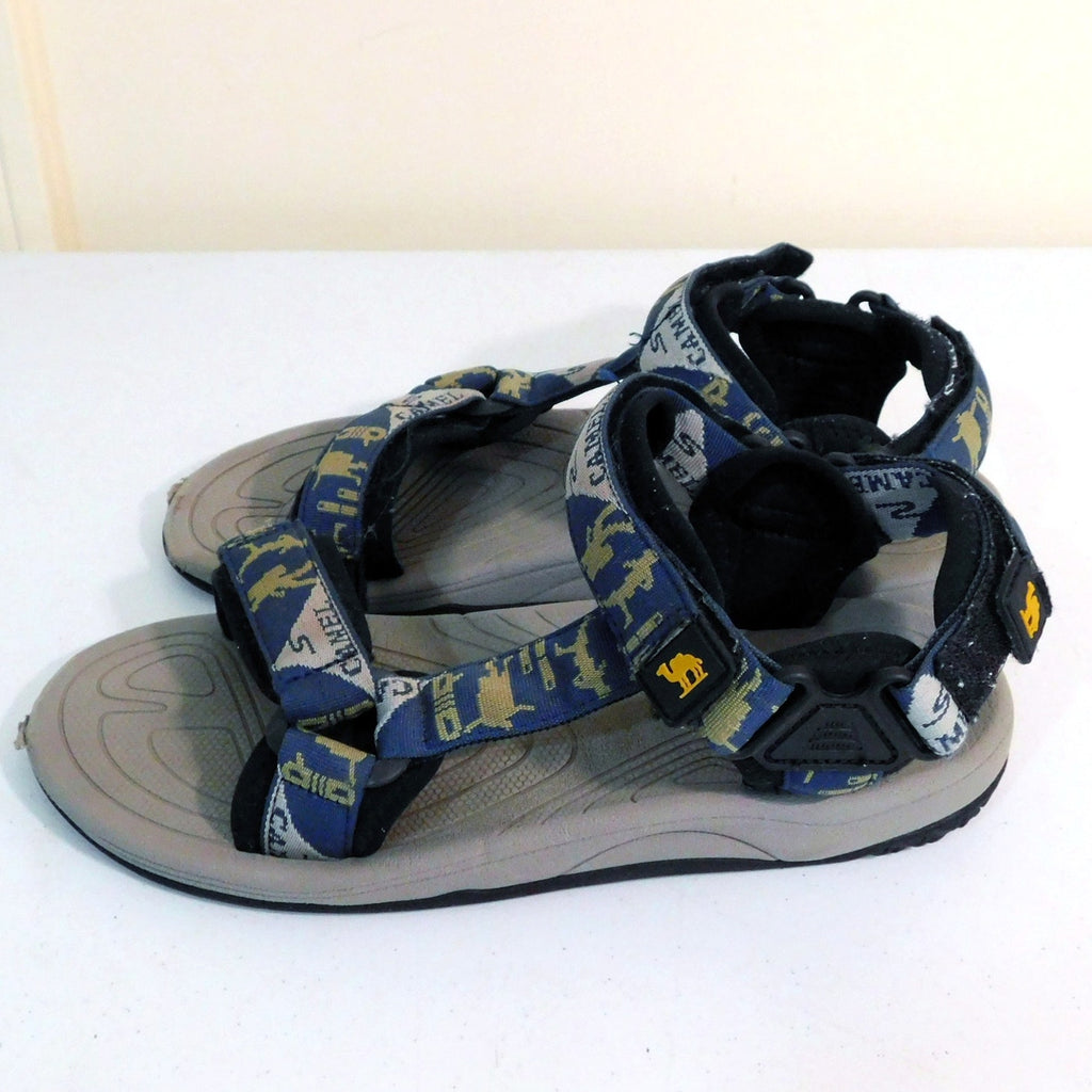 Camel Crown Mens Sandals Size 8 Blue Patterned Hook and Loop Strappy