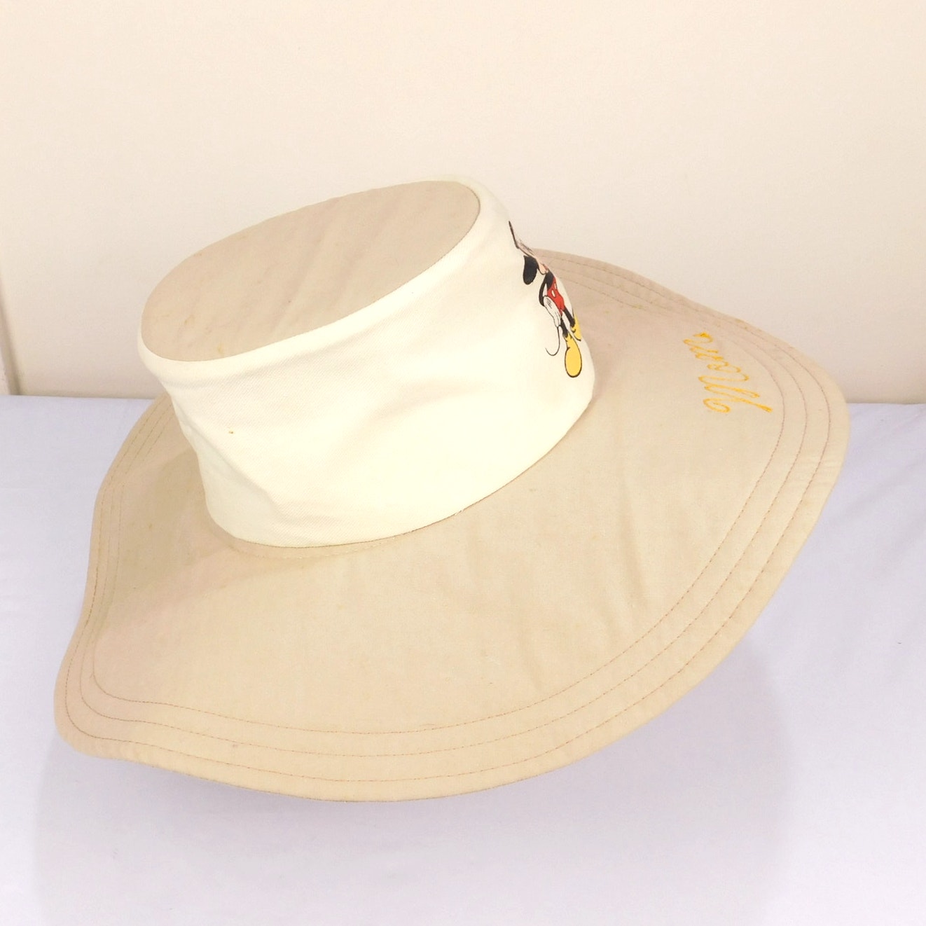 80s Walt Disney Productions Mickey Mouse Mom Sun Hat - OSFA