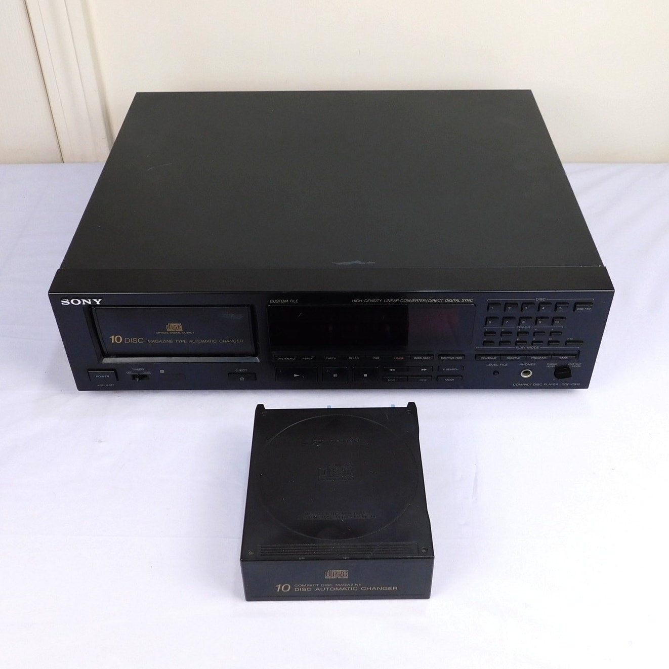Sony CDP-C910 CD Player 10 Disc Changer Tested Serviced No Remote 1994