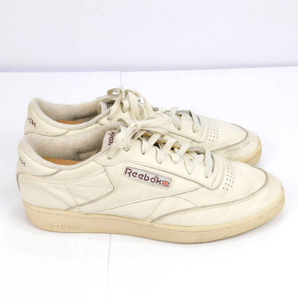 Vintage 90s Reebok Club C Sneakers Size Men's 11.5 Soft Leather White Beige