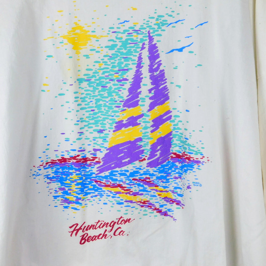 90s Cottontops Huntington Beach Sailboat Graphic Sweatshirt - Size L