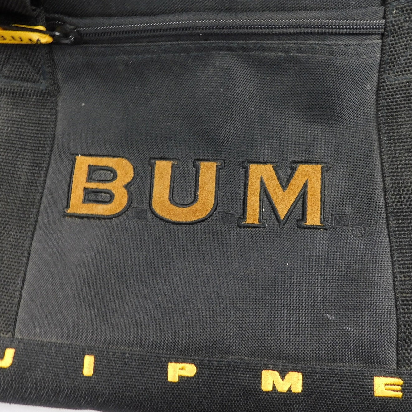 Vintage 90s B.U.M. Equipment Black Duffel Gym Travel Bag Shoulder Strap Black