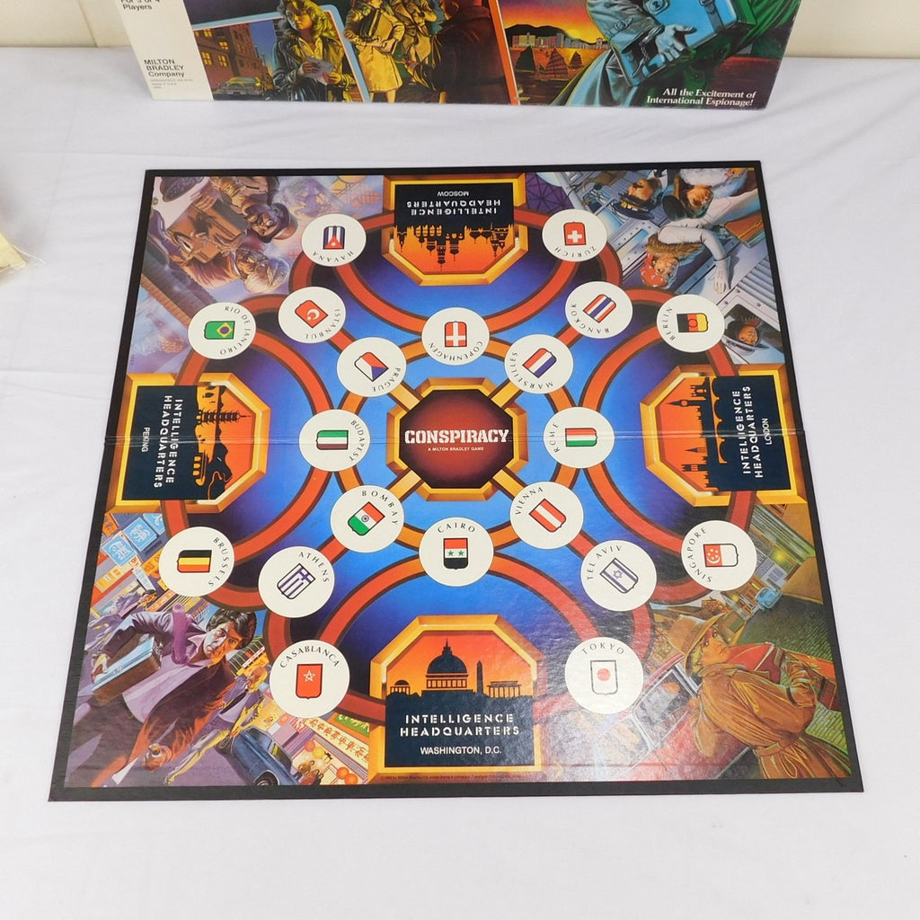 Vintage Milton Bradley Conspiracy Board Game Complete In Box 1982 Spy Mystery