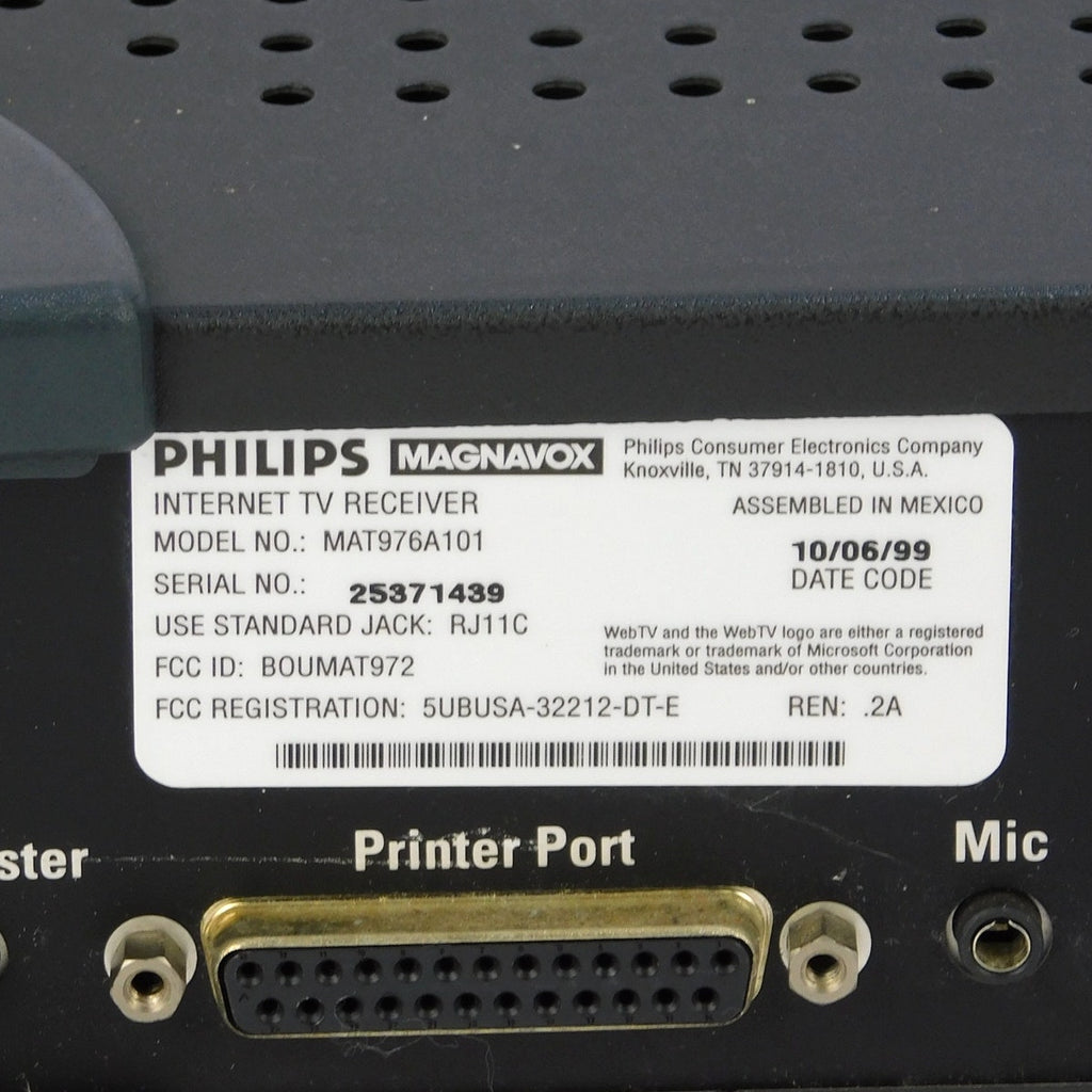 Vintage Philips Magnavox WebTV Plus MAT976A101 Internet Receiver WebEye Tested