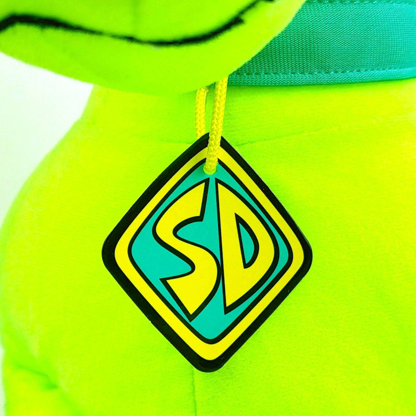 Scooby Doo Fluorescent 19 Inch Plush Toy Factory Neon Green 2021 Cardboard Tag