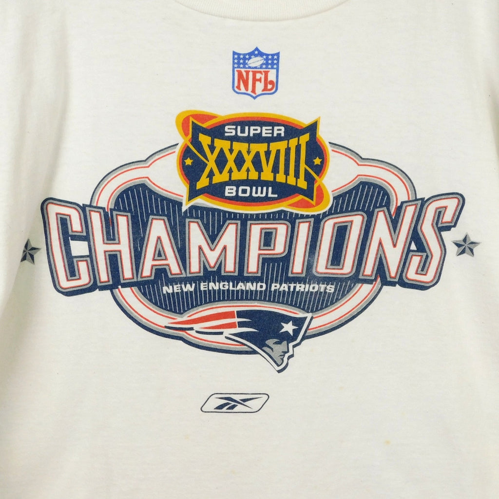 Y2K New England Patriots Super Bowl 38 Champions Long Sleeve Tee - Size L