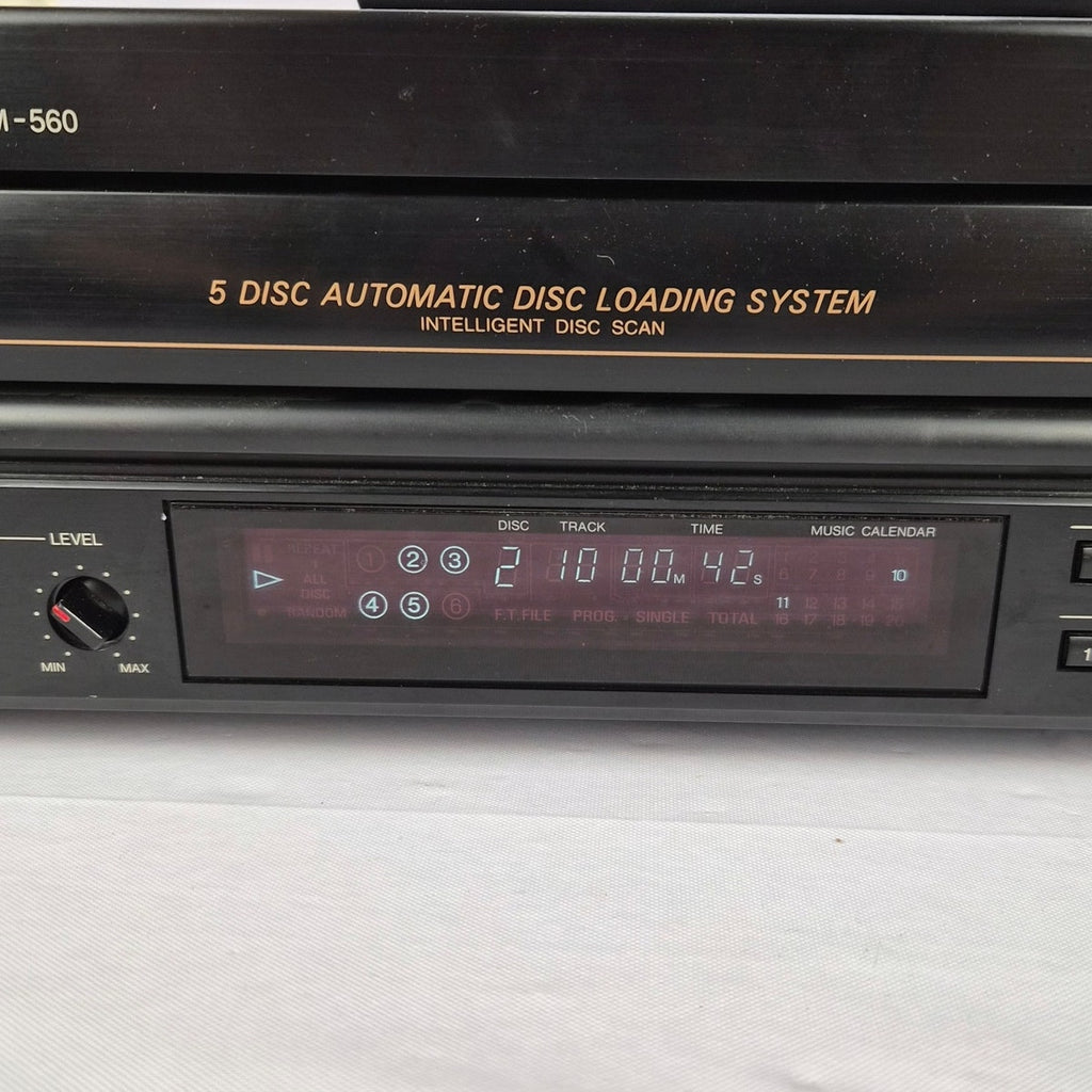Denon DCM-560 CD Player 5 Disc Carousel Tested Serviced With Remote 1994