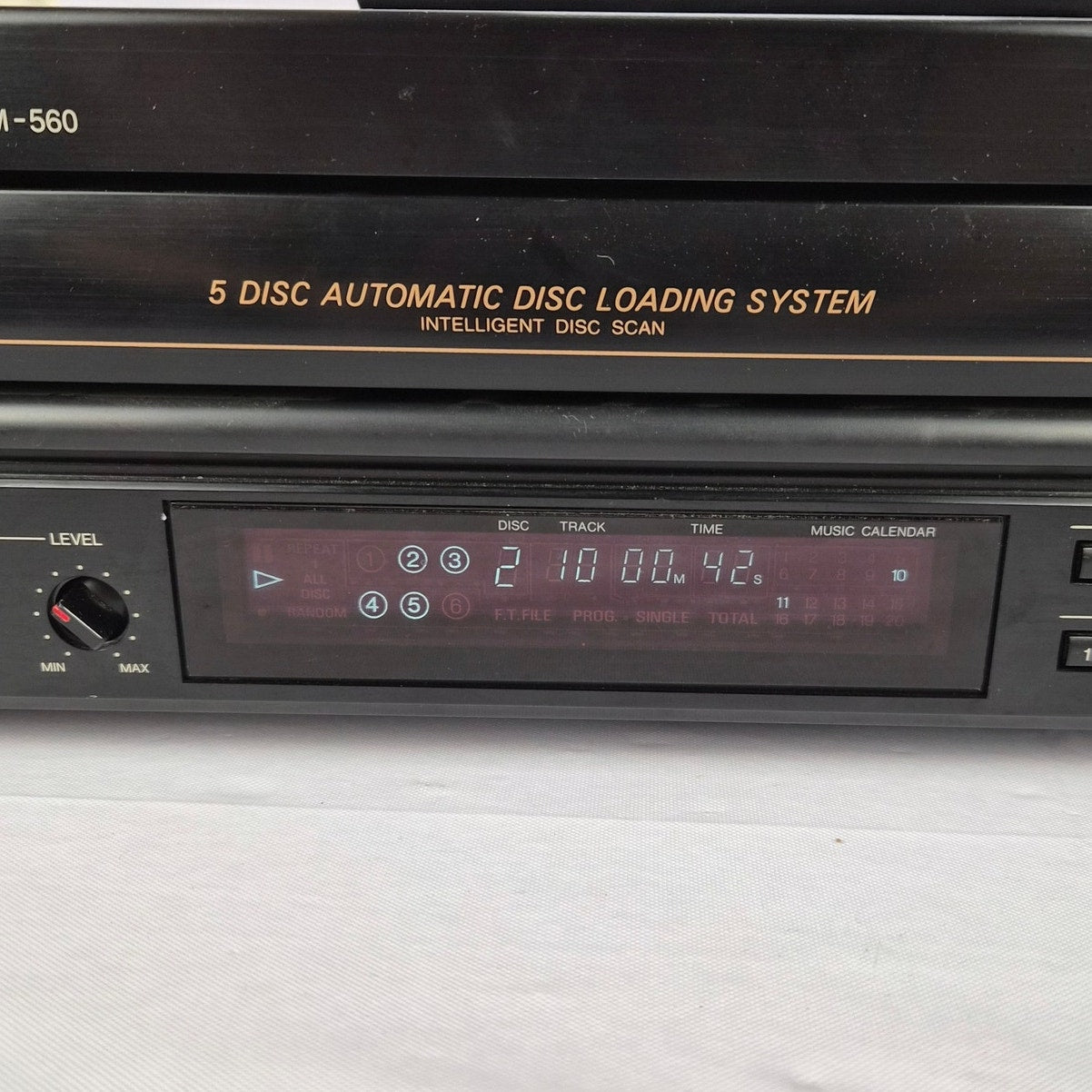 Denon DCM-560 CD Player 5 Disc Carousel Tested Serviced With Remote 1994