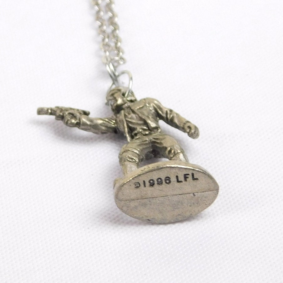 Vintage Han Solo Necklace Star Wars Monopoly Game Piece Sterling Silver 1996