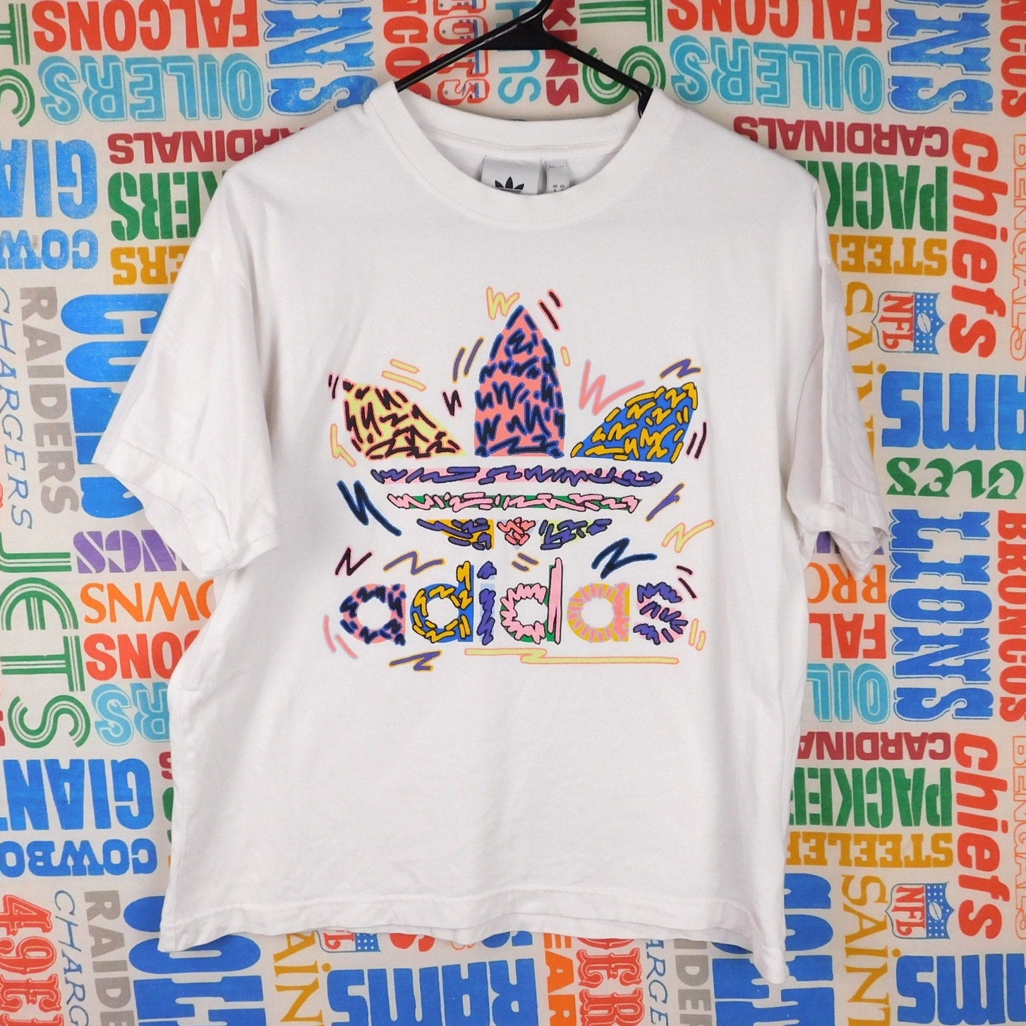 Adidas Love Unites Trefoil Logo Art Oversized T Shirt - Women's Size S