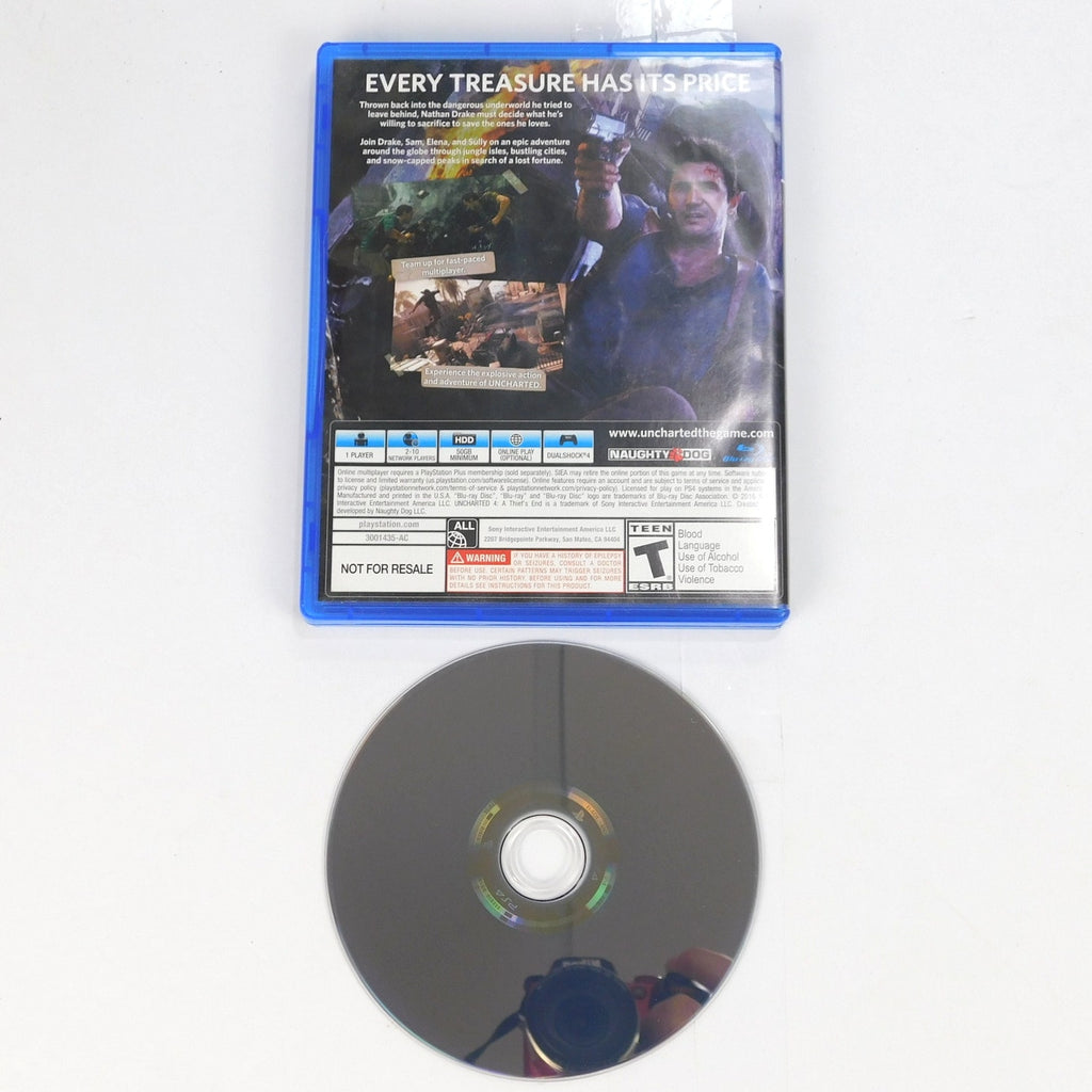 Uncharted 4 A Thief's End Sony Playstation 4 PS4 Tested Complete CIB 2016 NFR