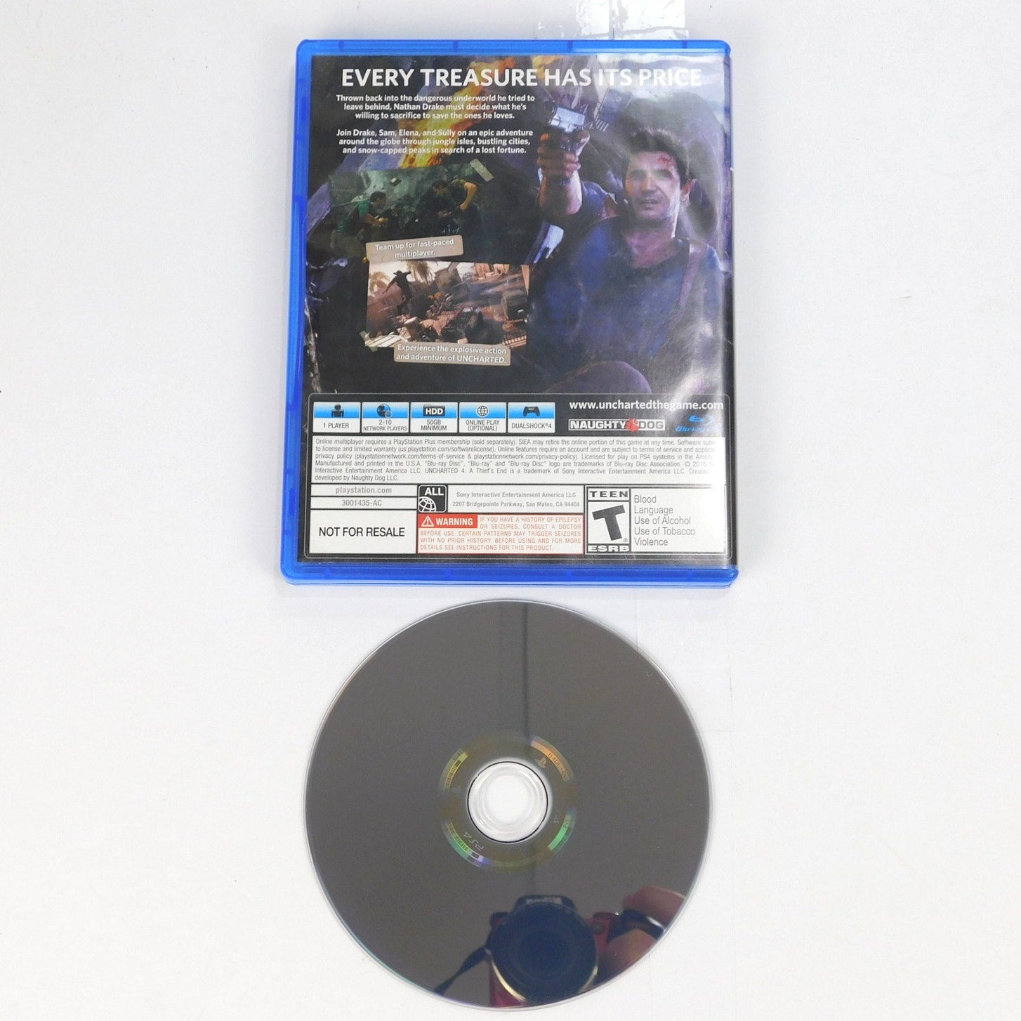 Uncharted 4 A Thief's End Sony Playstation 4 PS4 Tested Complete CIB 2016 NFR