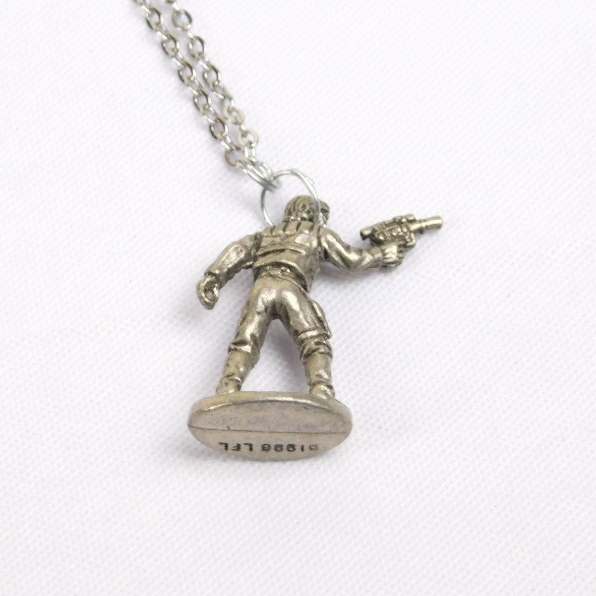 Vintage Han Solo Necklace Star Wars Monopoly Game Piece Sterling Silver 1996