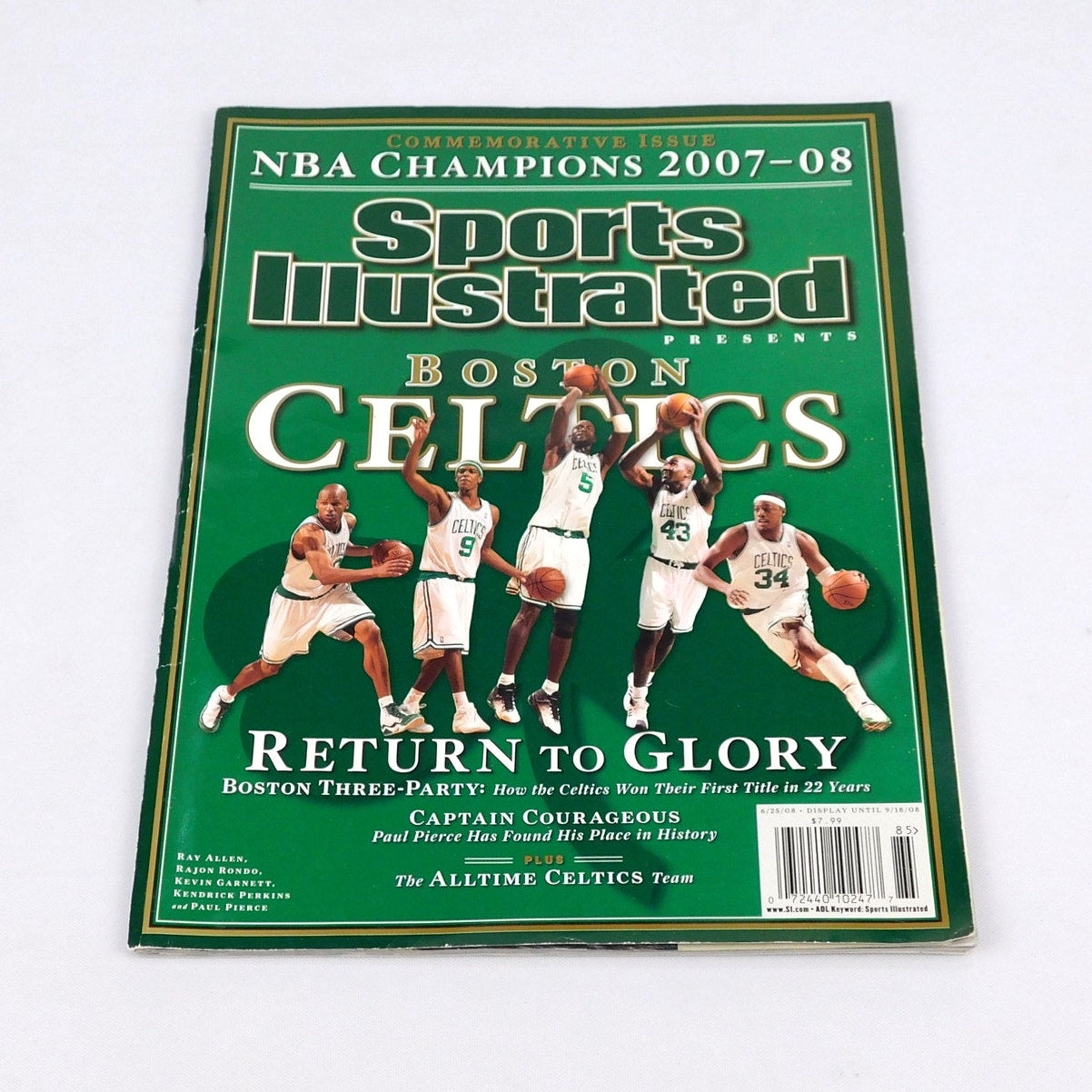 Sports Illustrated 2008 Boston Celtics NBA Finals Champions Commemorative Issue (worn cover)