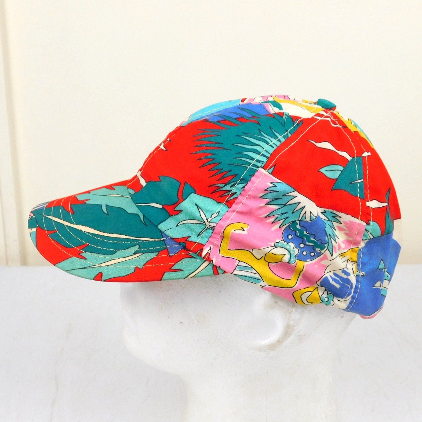 Retro Floral Patchwork Stretch Fit Hat - OSFA